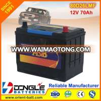 Factory Direct Supply 80d26l mf 12v70ah car battery